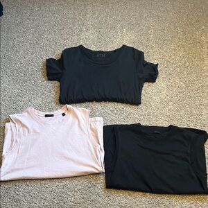 ATM Anthony Thomas Melillo Black and Pink Muscle Tank and Black T-Shirt